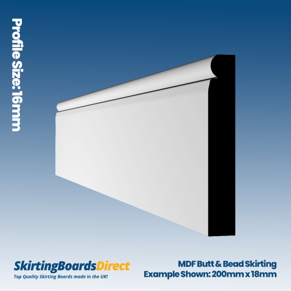 MDF FD30 Flame Retardant Euroclass B Butt & Bead Skirting Boards