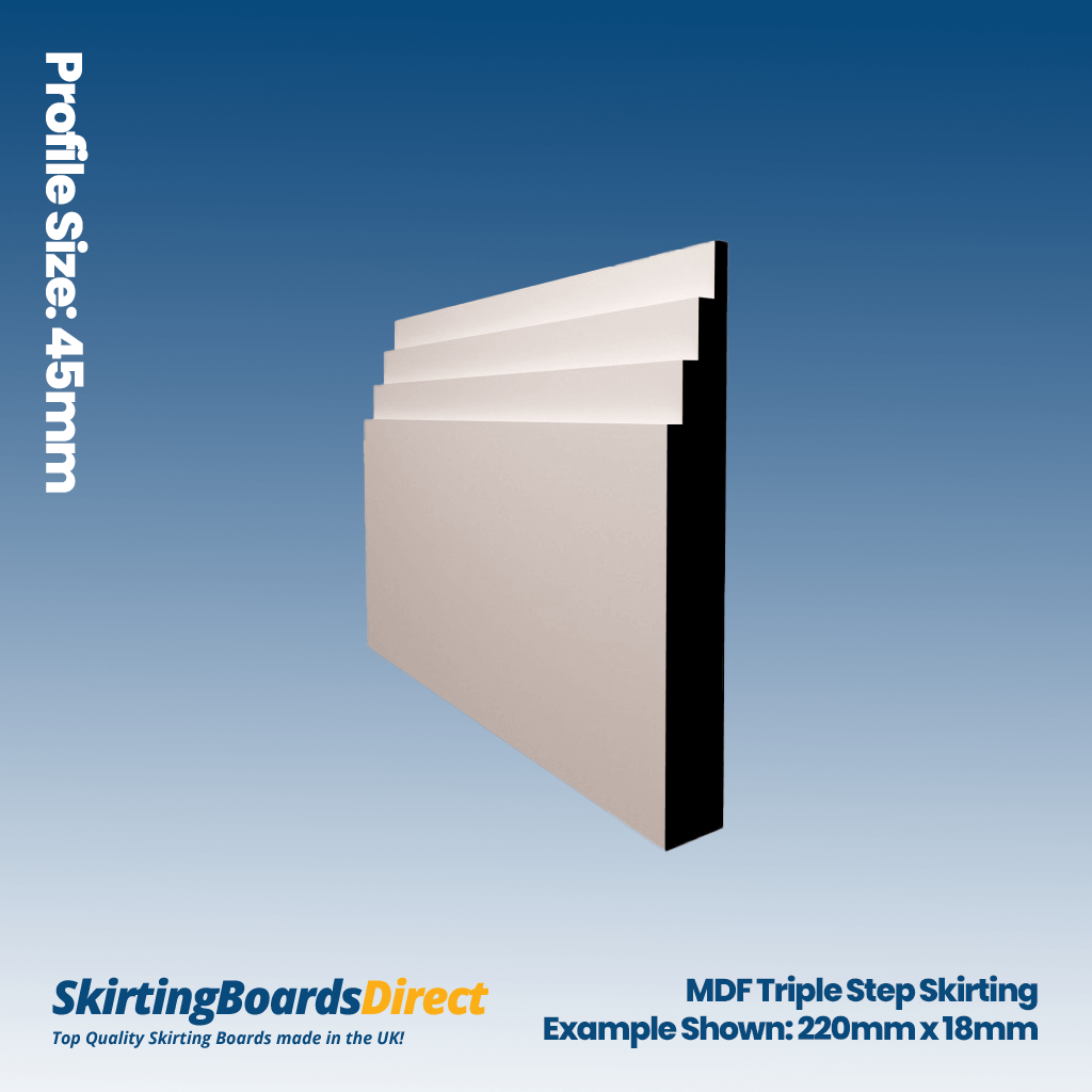 MDF Triple Step Skirting Boards