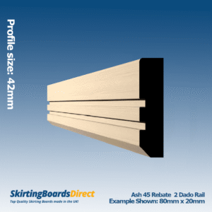 Ash 45 Rebate 2 Dado Rail