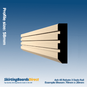 Ash 45 Rebate 3 Dado Rail