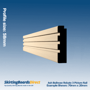 Ash Bullnose Rebate 3 Picture Rail