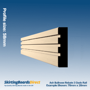 Ash Bullnose Rebate 3 Dado Rail