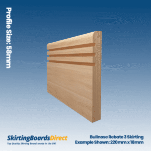 Beech Bullnose Rebate 3 Skirting Boards