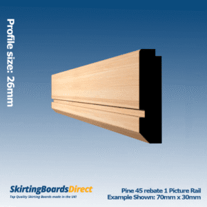 Pine 45 Rebate 1 Picture Rail