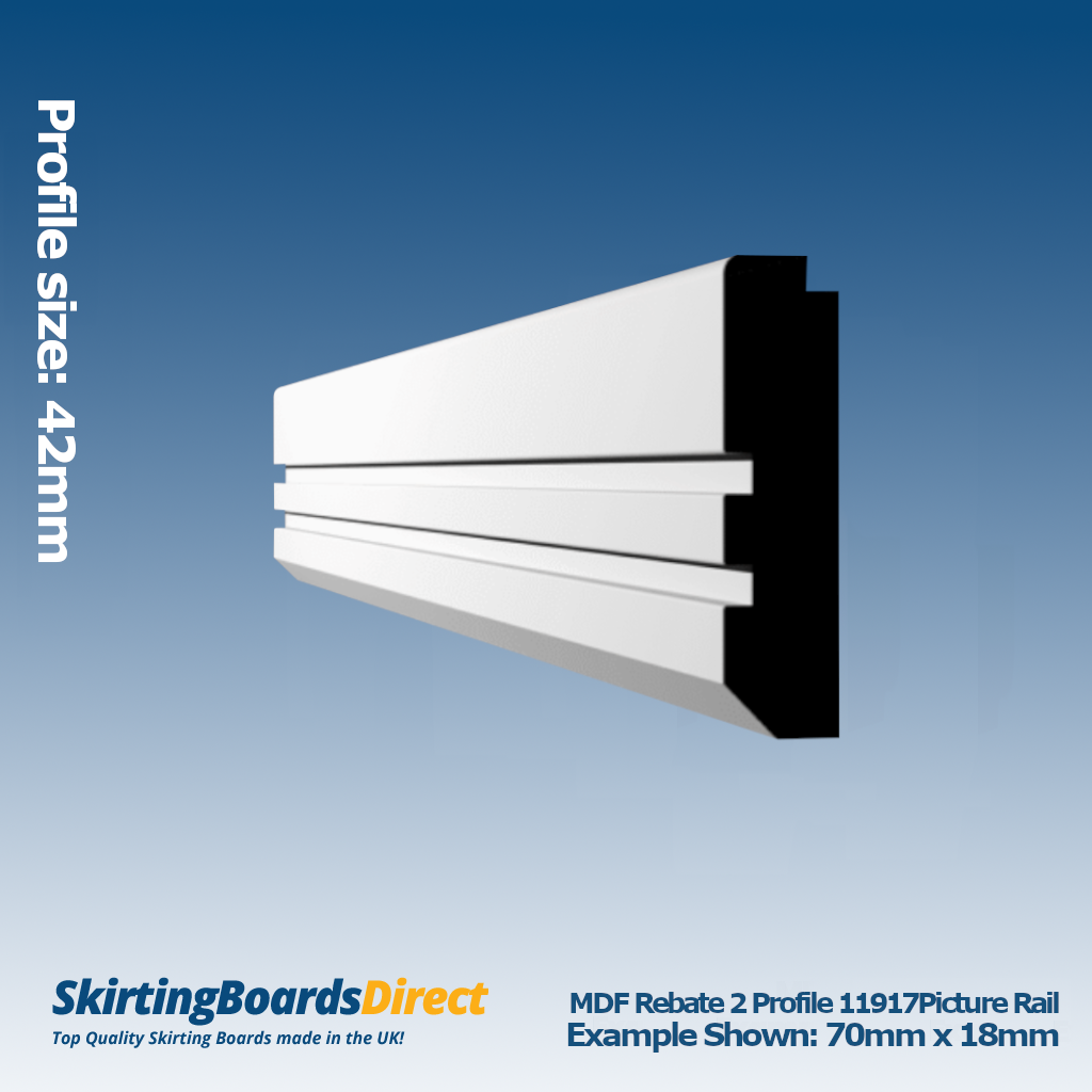 MDF 45 Rebate 2 Picture Rail