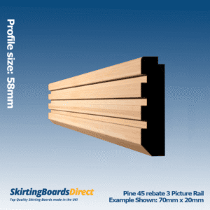Pine 45 Rebate 3 Picture Rail