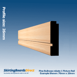 Pine Bullnose Rebate 1 Picture Rail