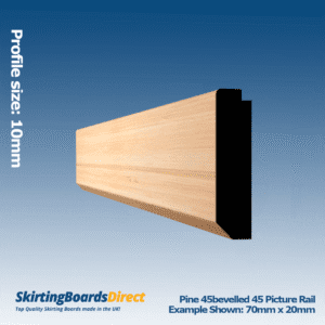 Pine Bevelled 45 Picture Rail