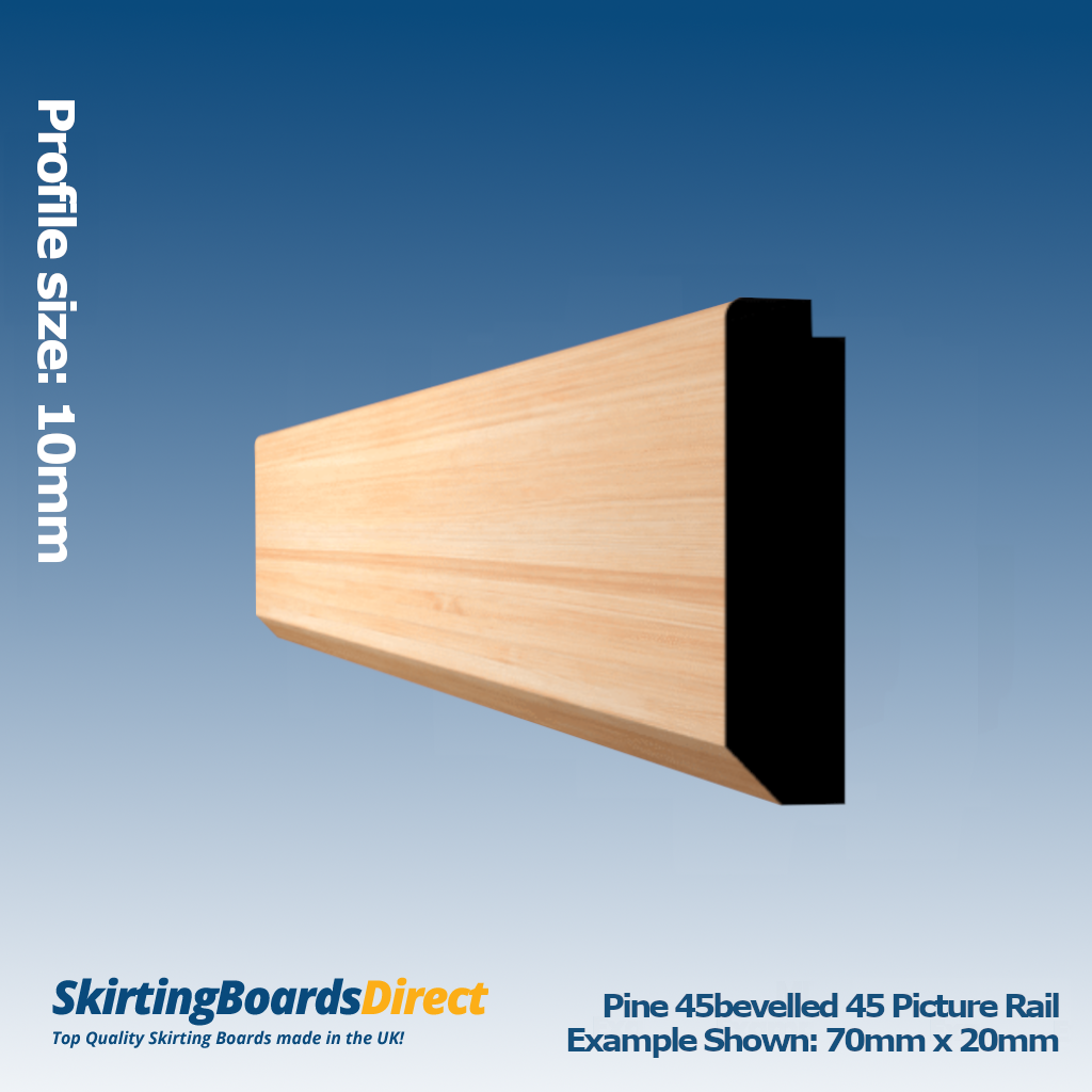 Pine Bevelled 45 Picture Rail