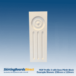 MDF Profile 3 Plinth Blocks with Lines