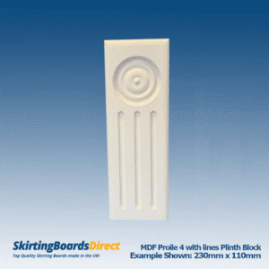 MDF Profile 4 Plinth Blocks with Lines