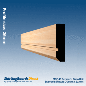 Pine 45 Rebate 1 Dado Rail