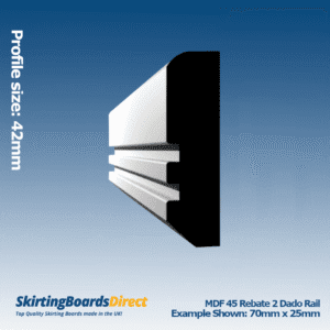 MDF 45 Rebate 2 Dado Rail