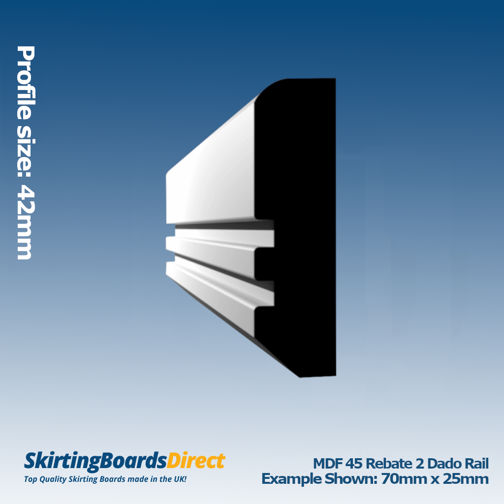 MDF 45 Rebate 2 Dado Rail