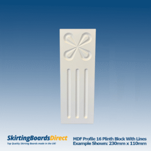 MDF Profile 16 Plinth Blocks with Lines