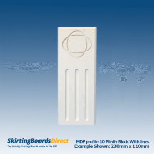 MDF Profile 10 Plinth Blocks with Lines