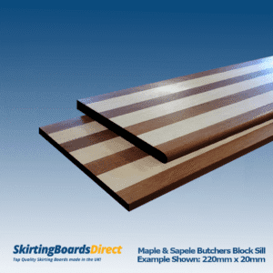Maple & Sapele Butchers Block Windowsills
