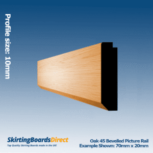 Oak Bevelled 45 Picture Rail