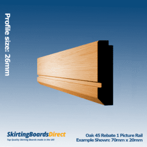 Oak 45 Rebate 1 Picture Rail