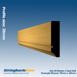 Oak 45 Rebate 1 Dado Rail