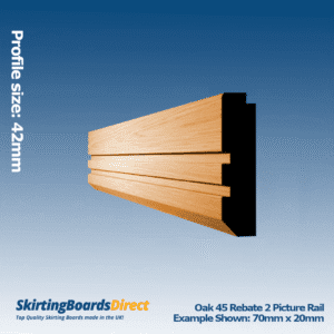 Oak 45 Rebate 2 Picture Rail