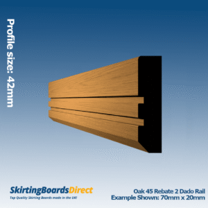 Oak 45 Rebate 2 Dado Rail