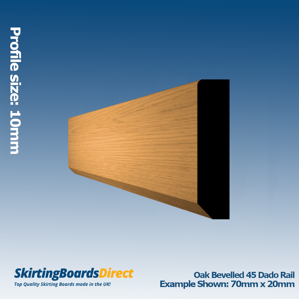 Oak Bevelled 45 Dado Rail