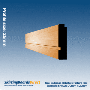 Oak Bullnose Rebate 1 Picture Rail