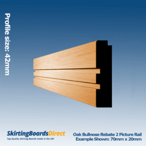Oak Bullnose Rebate 2 Picture Rail