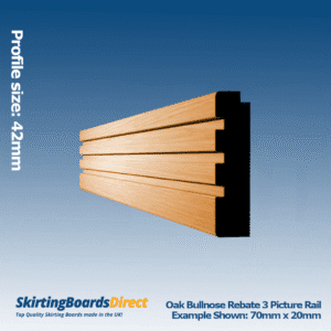 Oak Bullnose Rebate 3 Picture Rail