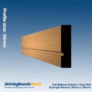 Oak Bullnose Rebate 1 Dado Rail