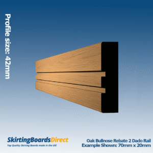 Oak Bullnose Rebate 2 Dado Rail