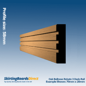 Oak Bullnose Rebate 3 Dado Rail