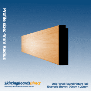 Oak Pencil Round Picture Rail