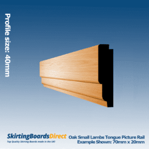 Oak Small Lambs Tongue Picture Rail