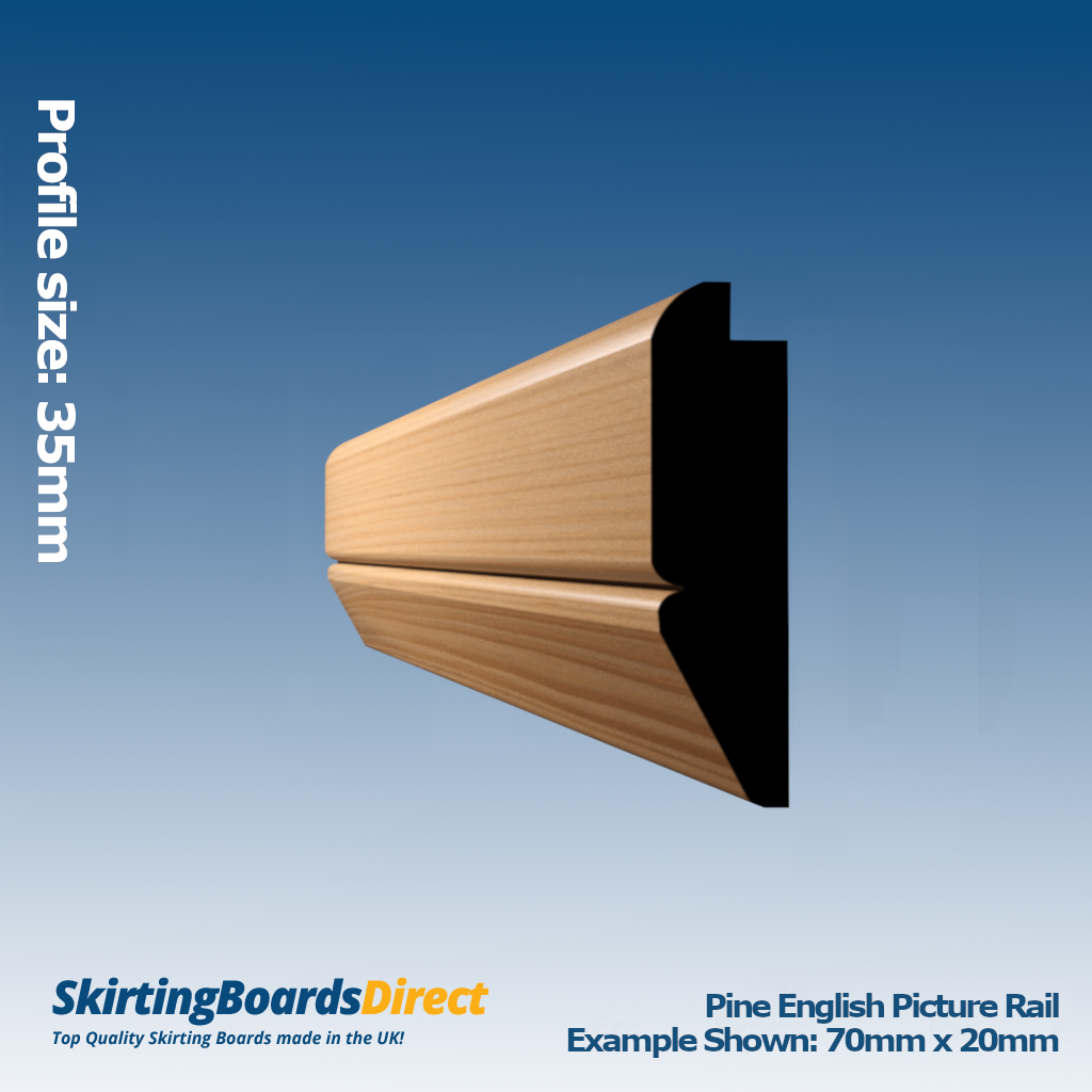 Pine English Picture Rail