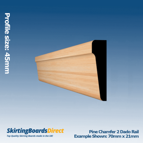 Pine Chamfer 2 Dado Rail | Skirting Boards Direct