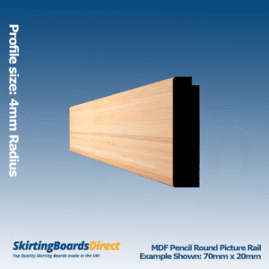Pine Pencil Round Picture Rail