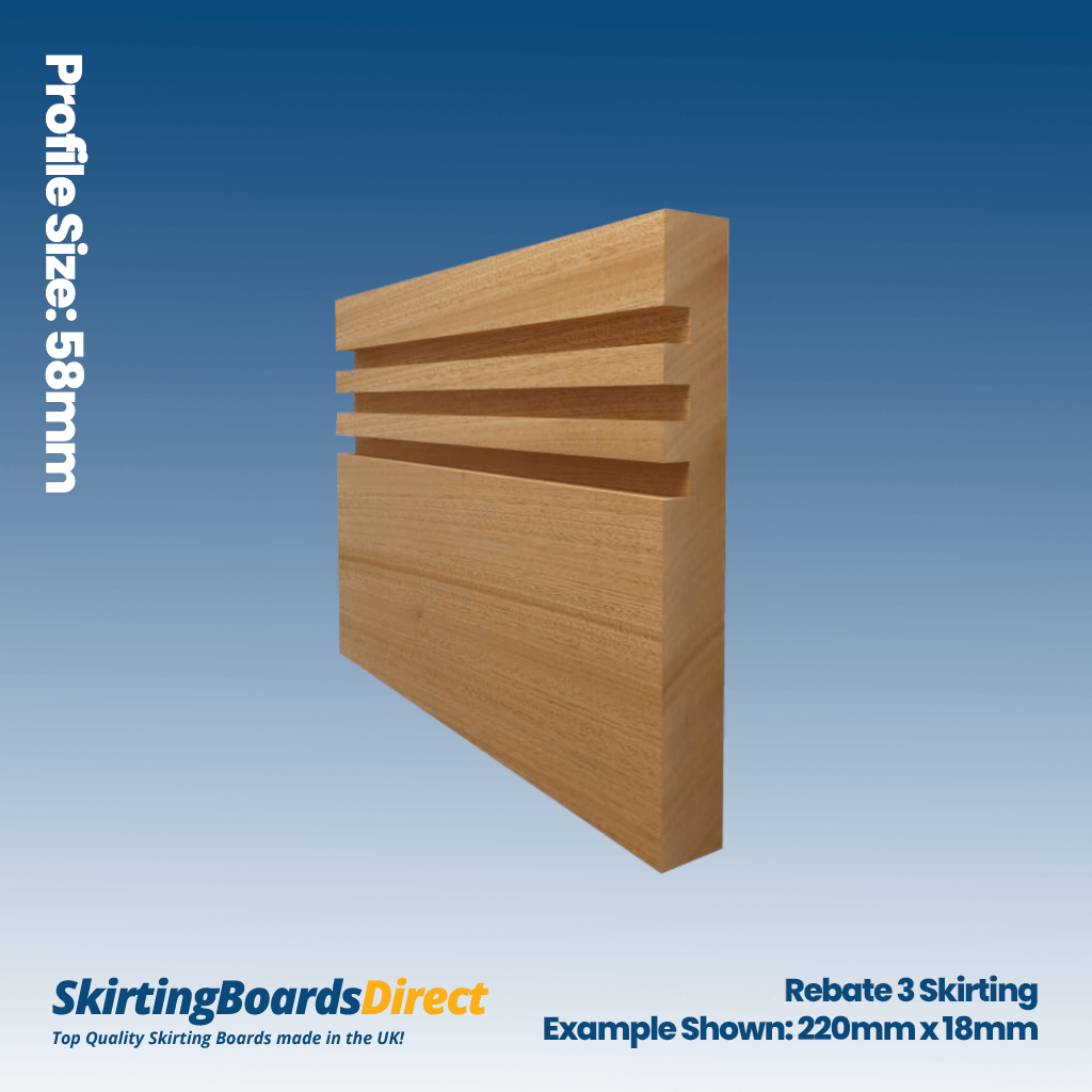 Sapele Rebate 3 Skirting Boards