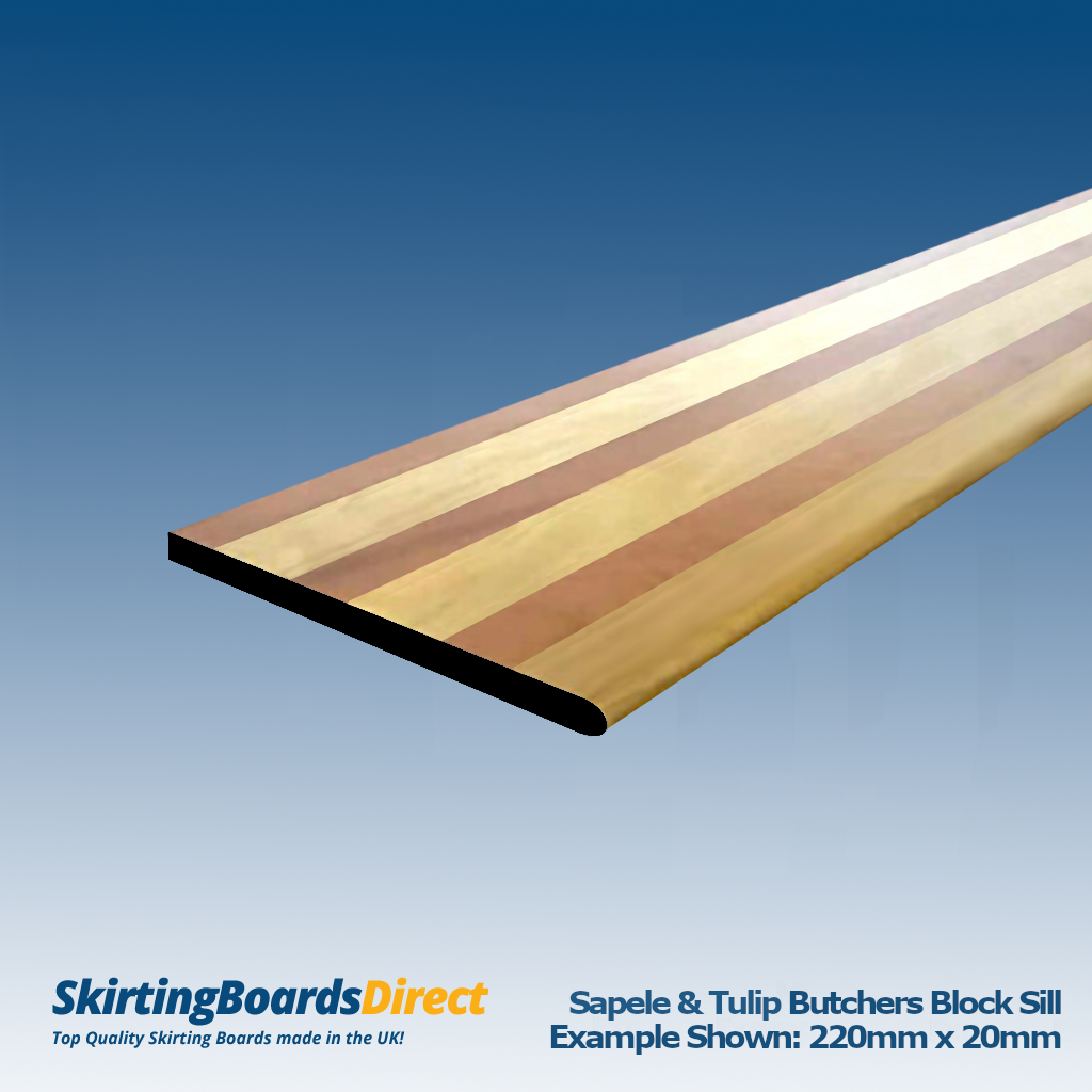 Sapele & tulip Butchers Block Windowsills