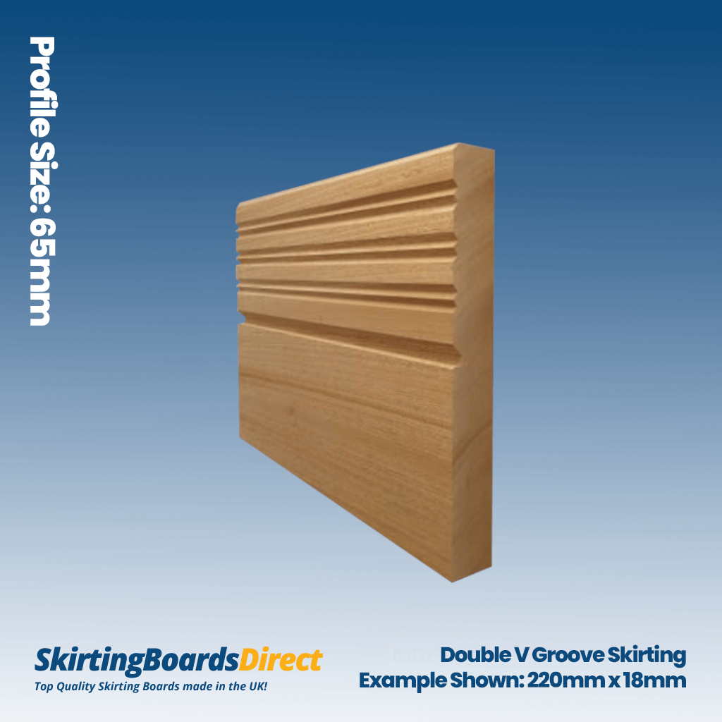 Sapele Double V Groove Skirting Boards