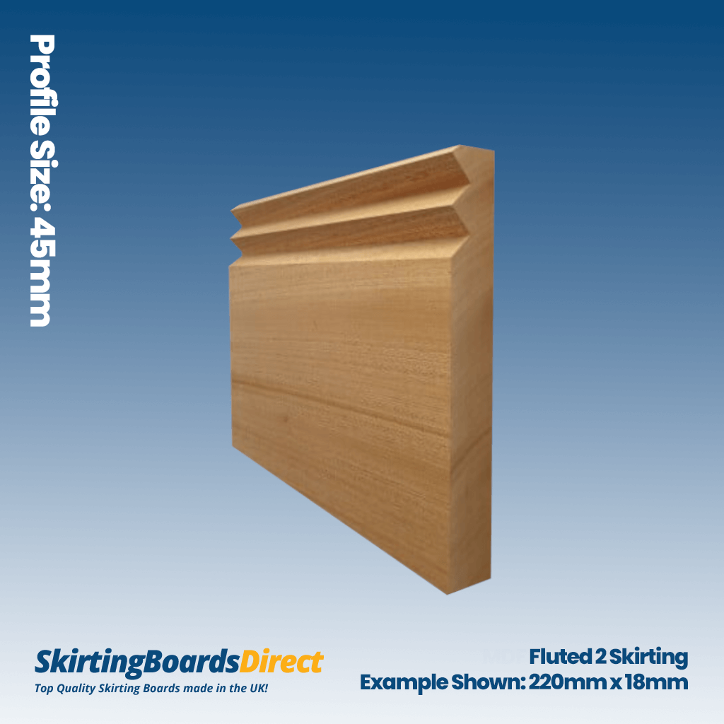 Sapele Fluted 2 Skirting Boards