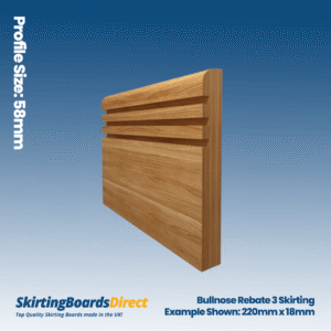 Oak Bullnose Rebate 3 Skirting Boards
