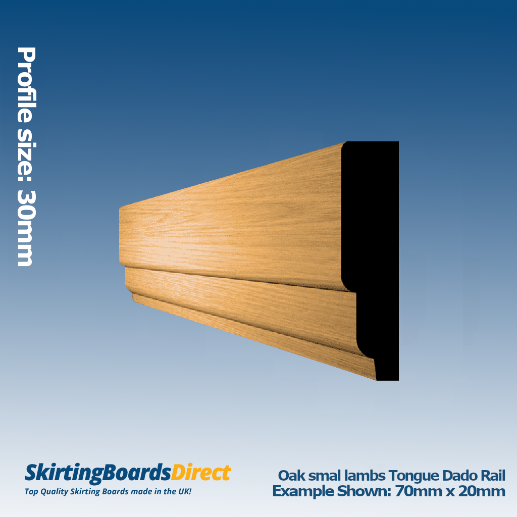Oak Small Lambs Tongue Dado Rail