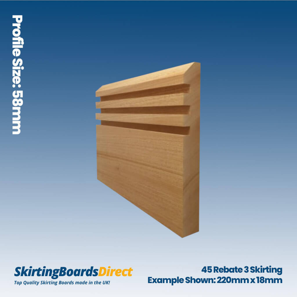 Sapele 45 Rebate 3 Skirting Boards