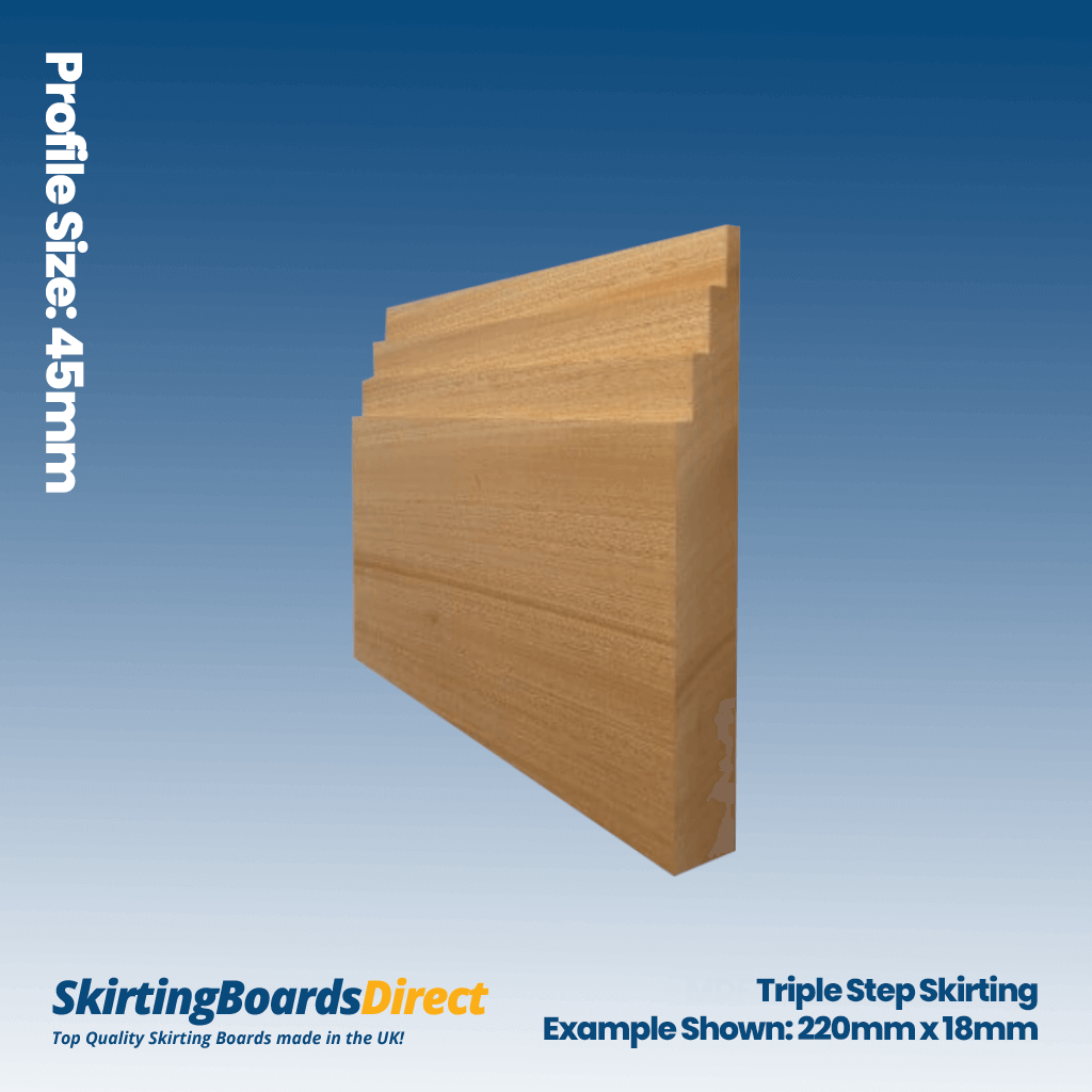 Sapele Triple Step Skirting Boards