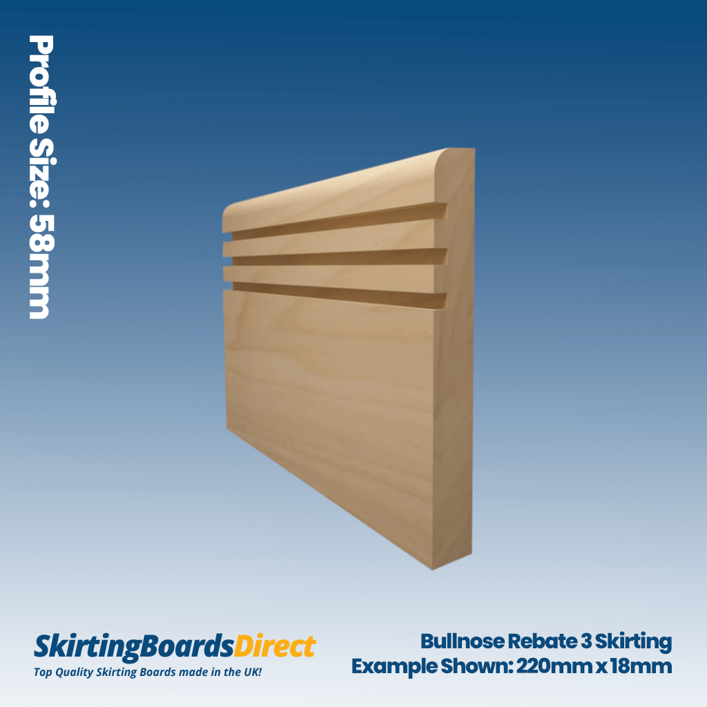 Tulip Bullnose Rebate 3 Skirting Boards