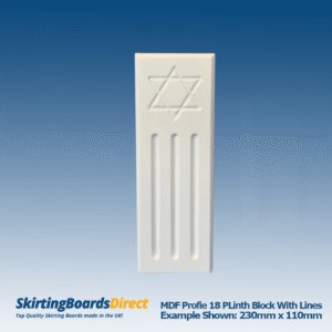 MDF Profile 18 Plinth Blocks with Lines